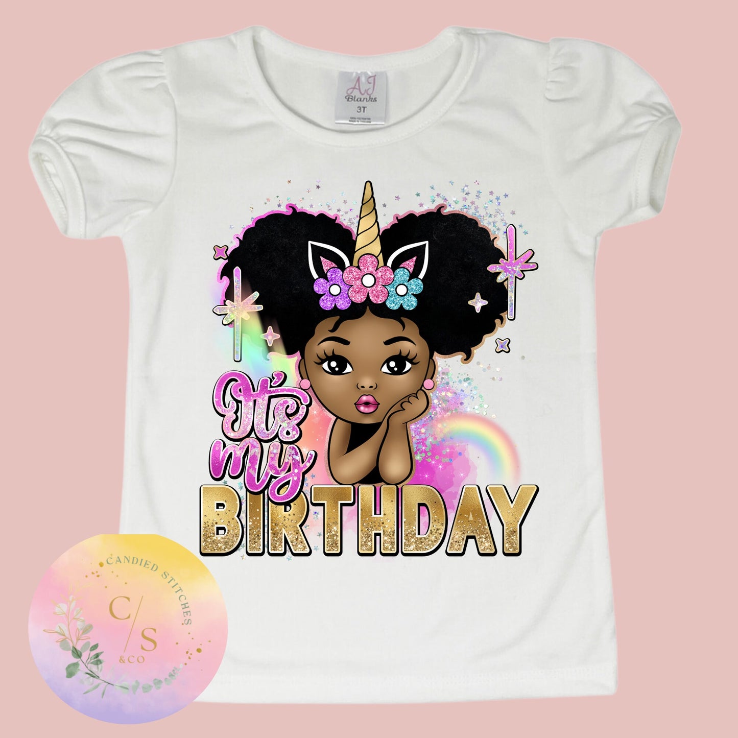 Brown unicorn girl t-shirt