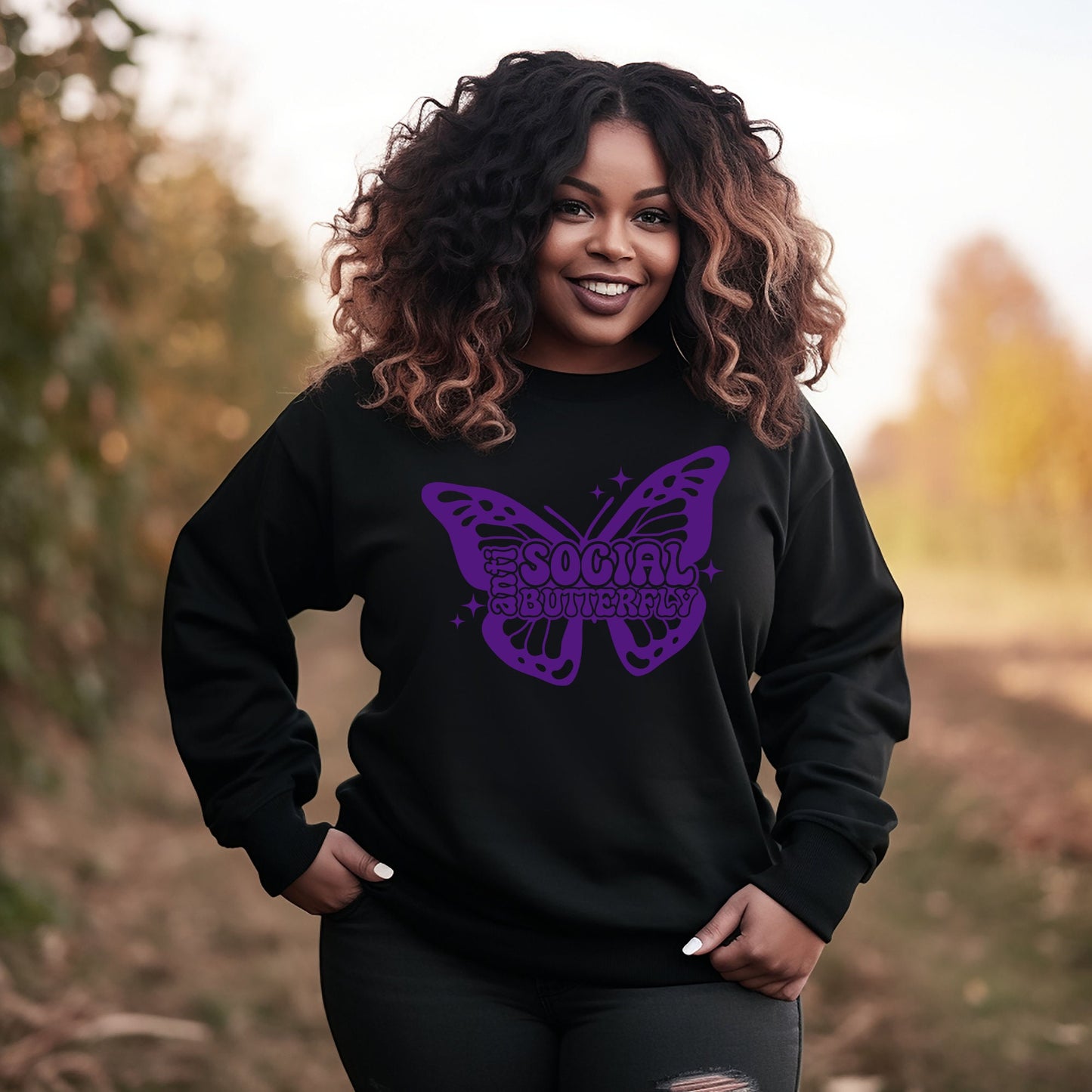 Anti- social butterfly sweatshirt