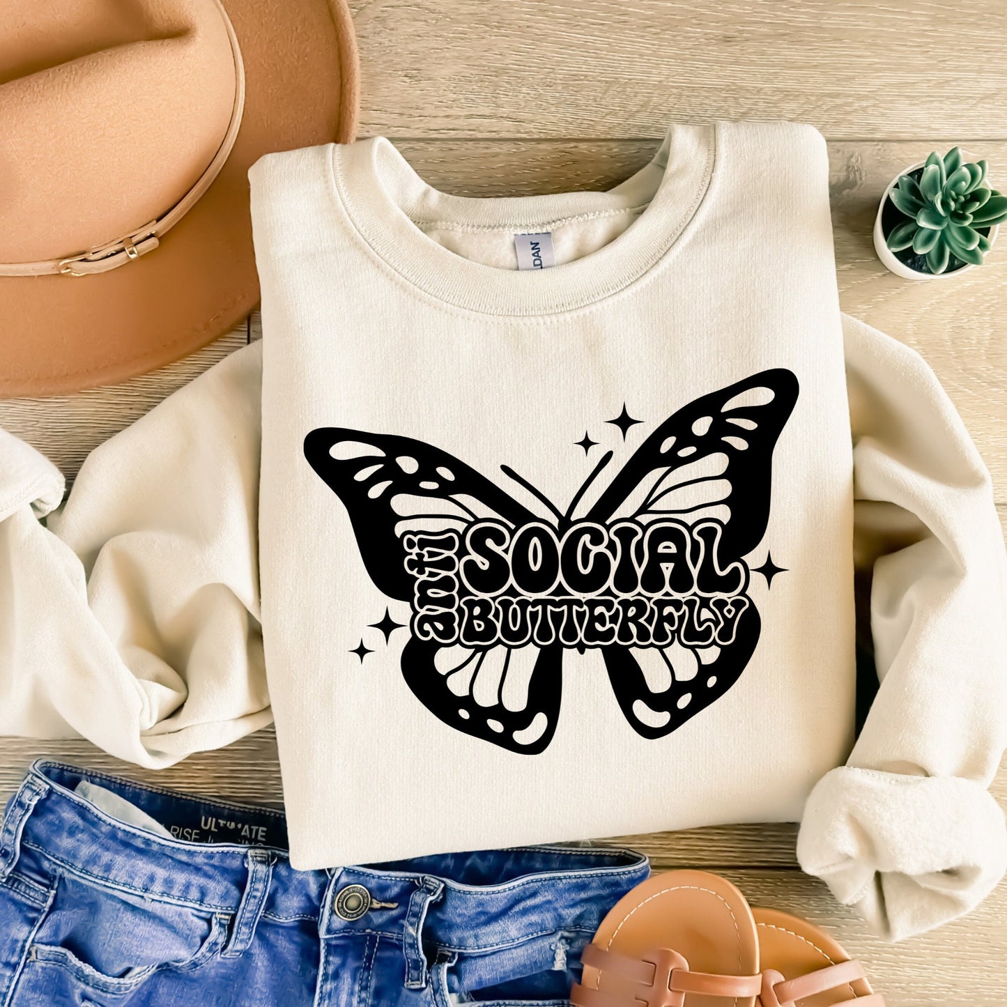 Anti- social butterfly sweatshirt