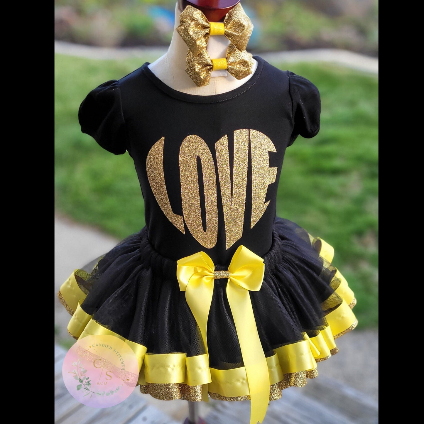 Black and gold love tutu set | Princess tutu outfits |