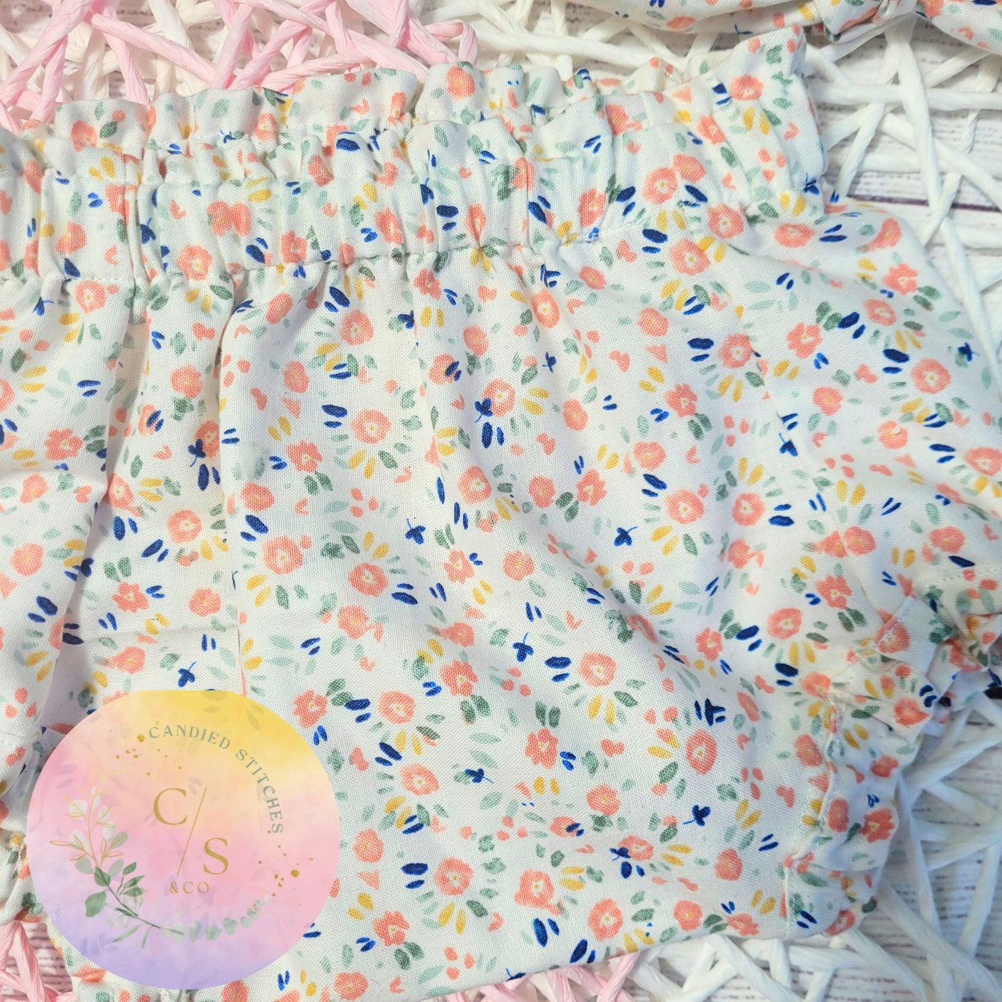 Baby bloomers with headband