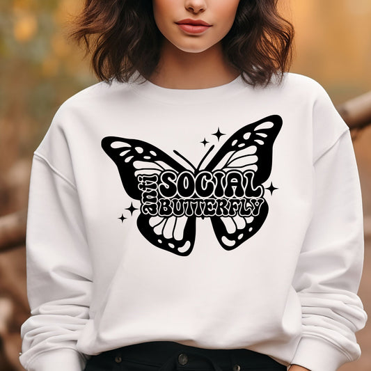Anti- social butterfly sweatshirt