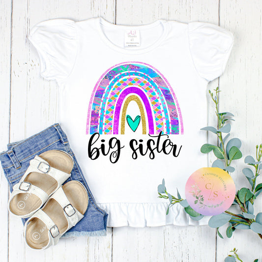 Big sister rainbow shirt