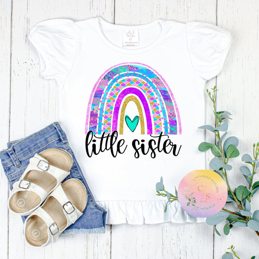 Little sister rainbow shirt