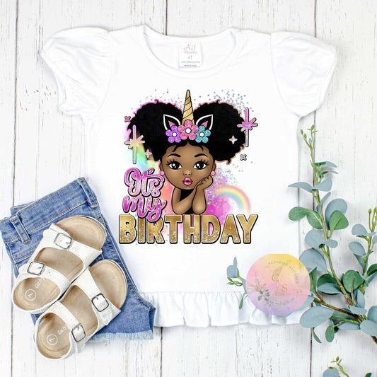 Brown unicorn girl t-shirt