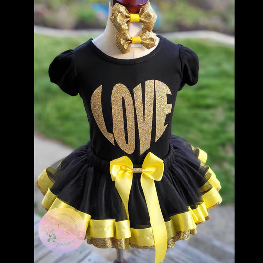 Black and gold love tutu set | Princess tutu outfits |
